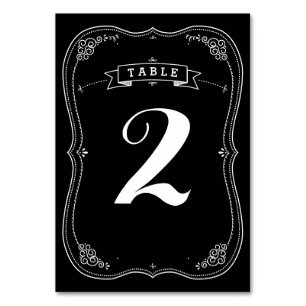 Fancy Chalkboard Vintage Wedding Table Number