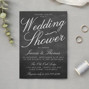 Fancy Chalkboard Wedding Shower Invitations