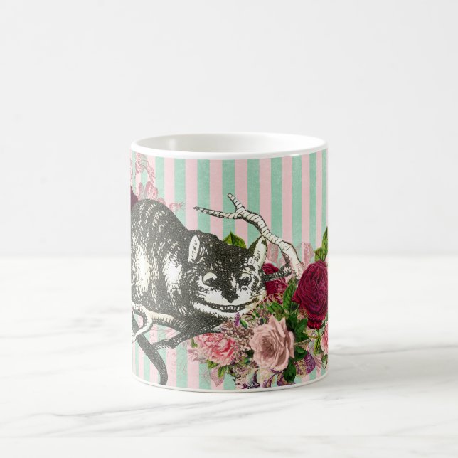 Fancy Cheshire Cat Collage Coffee Mug (Center)