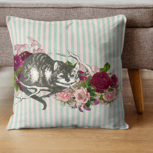 Fancy Cheshire Cat Collage Cushion