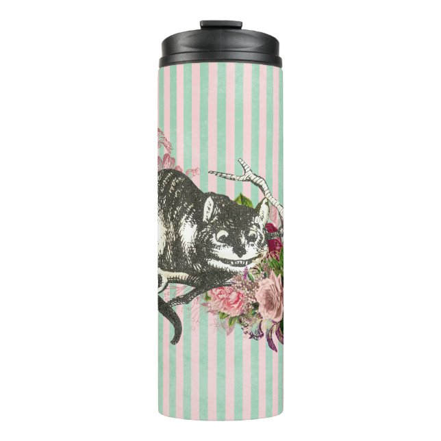 Fancy Cheshire Cat Collage Thermal Tumbler (Front)