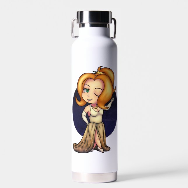 Fancy Chibi Girl Water Bottle (Front)