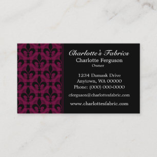 Fancy Chic Business Card, Burgundy Wine Card