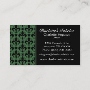Fancy Chic Business Card, Forest Green Card