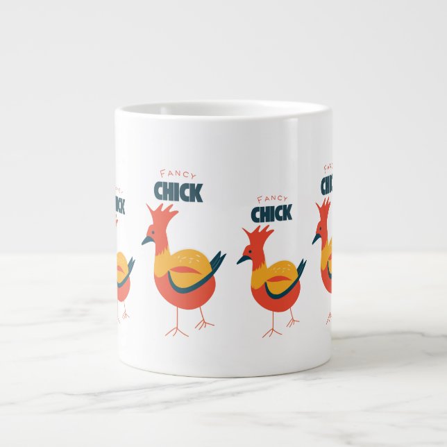 Fancy Chick Large Coffee Mug (Front)