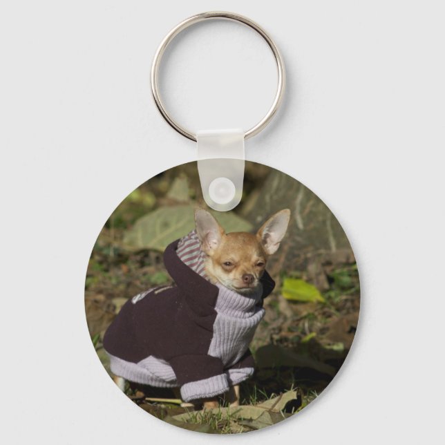 Fancy Chihuahua Key Ring (Front)