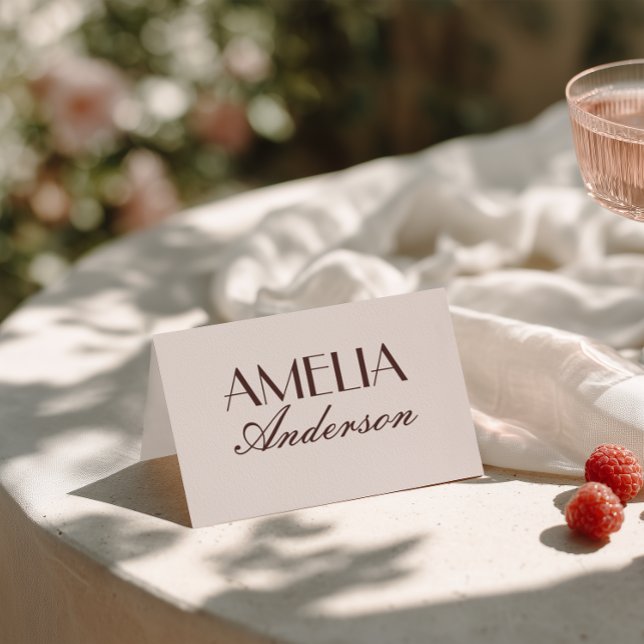 Fancy Chocolate Brown Classy Wedding Place Cards (Creator Uploaded)