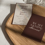 Fancy Chocolate Brown Old Money Retro Wedding Invitation<br><div class="desc">This wedding invitation is perfect for your wedding if you are looking for an elegant unique and easy editable invitation .An elegant unique luxurious chocolat brown and ivory image wedding template invitation. as you see it features ivory background. And classy Parisian font in chocolat brown old money bright bride's and...</div>