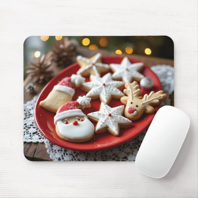 Fancy Christmas Cookies Mouse Mat (With Mouse)