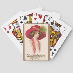 Fancy Christmas Lady Playing Cards