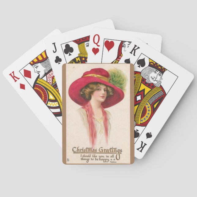 Fancy Christmas Lady Playing Cards (Back)