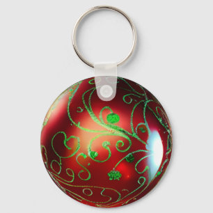 Fancy Christmas Ornament Key Ring