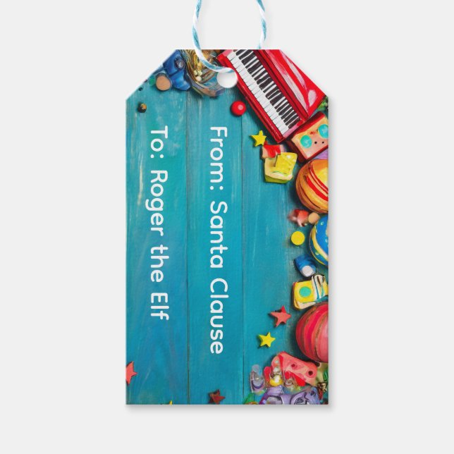 Fancy Christmas Personalised Childs Gift Tags (Front)