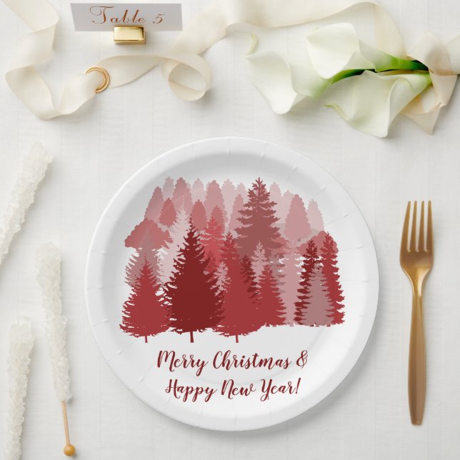 Fancy Christmas Tree 9" Paper Plate (Wedding)