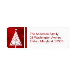 Fancy Christmas Tree - Return Address Labels