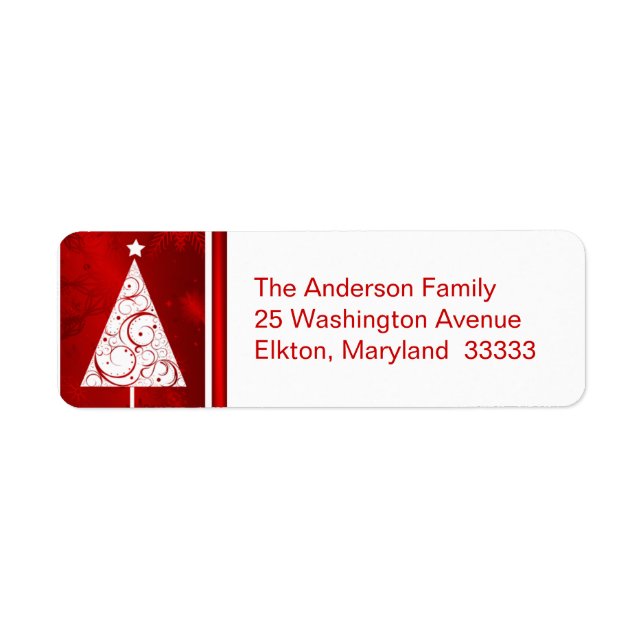 Fancy Christmas Tree - Return Address Labels (Front)