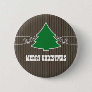 Fancy Christmas Tree Swirls Button