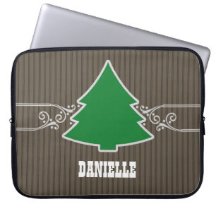 Fancy Christmas Tree Swirls Laptop Sleeve