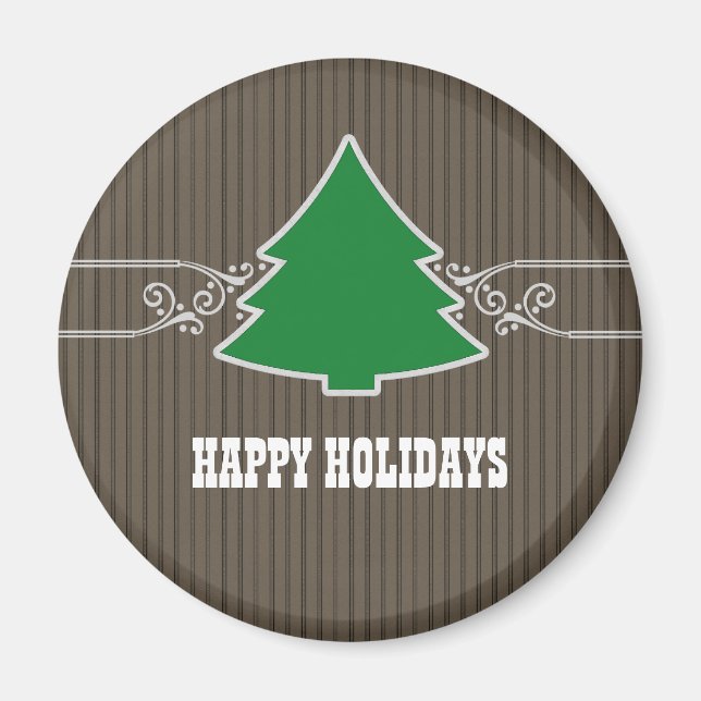 Fancy Christmas Tree Swirls Magnet (Front)