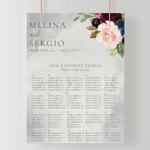 Fancy Classic Alphabetical Wedding Seating Chart