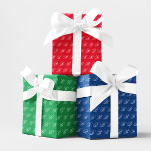 Fancy Classic Calligraphy Monogram Set Wrapping Paper Sheet