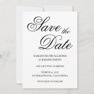 Fancy Classic Calligraphy Save The Date