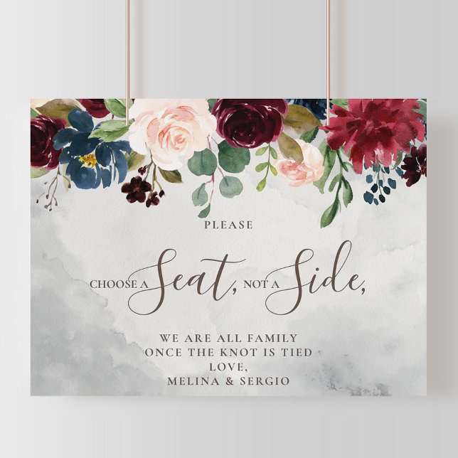 Fancy Classic Choose a Seat Not a Side Wedding   Poster (Creator Uploaded)
