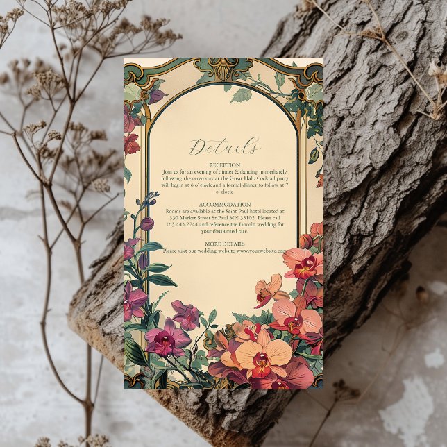 Fancy Classic Decorative Art Nouveau Wedding Enclosure Card (Creator Uploaded)
