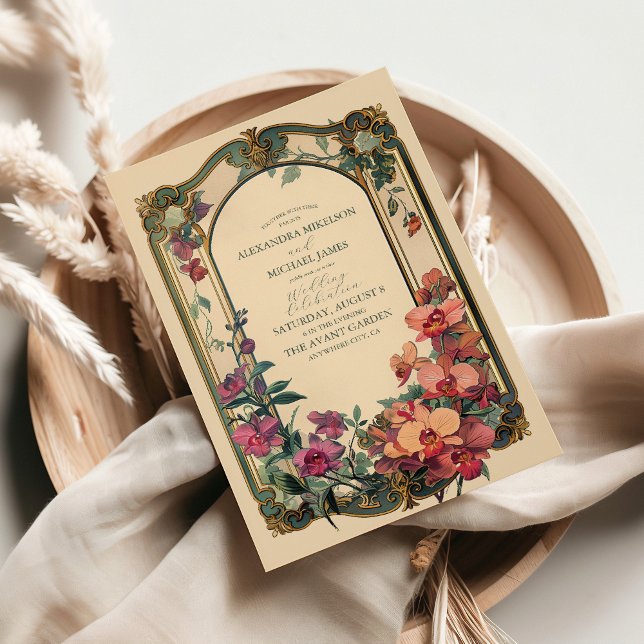 Fancy Classic Decorative Art Nouveau Wedding Invitation (Creator Uploaded)