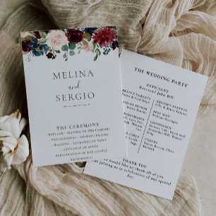 Fancy Classic Flowers Wedding program