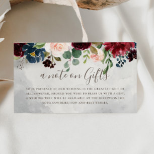 Fancy Classic Roses Flowers Wedding Wishing Well Enclosure Card