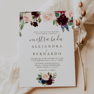 Fancy Classic Roses Nuestra Boda Invitation