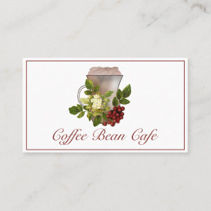 Fancy Coffee Drink with Coffee Beans Business Card