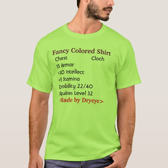 Fancy Coloured Shirt (Cloth Armour) - With Stats (Front)