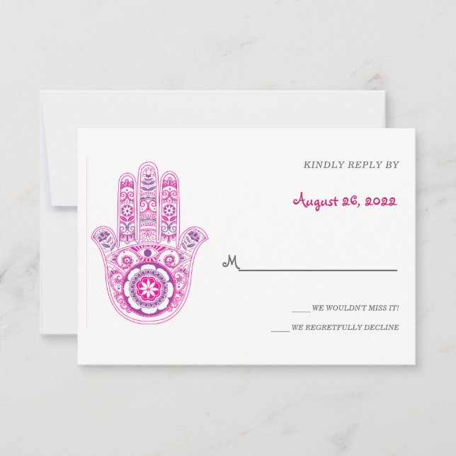 Fancy Colourful Hamsa Response Cards (Front)
