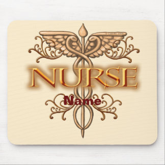 Fancy Copper Caduceus Nurse Mouse Mat