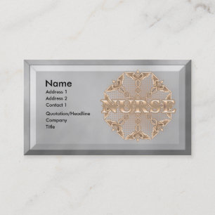 Fancy Copper Caduceus RN Nurse Business Card