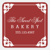 Fancy Corners Bakery Stickers / Red