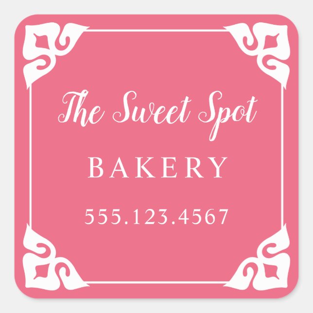 Fancy Corners Custom Colour Sticker Labels (Front)