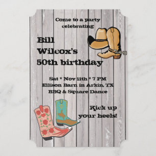 Fancy Cowboy Boots Party invitation