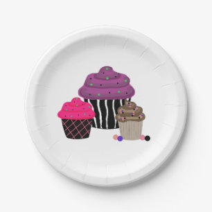 Fancy Cupcakes Paper Plate