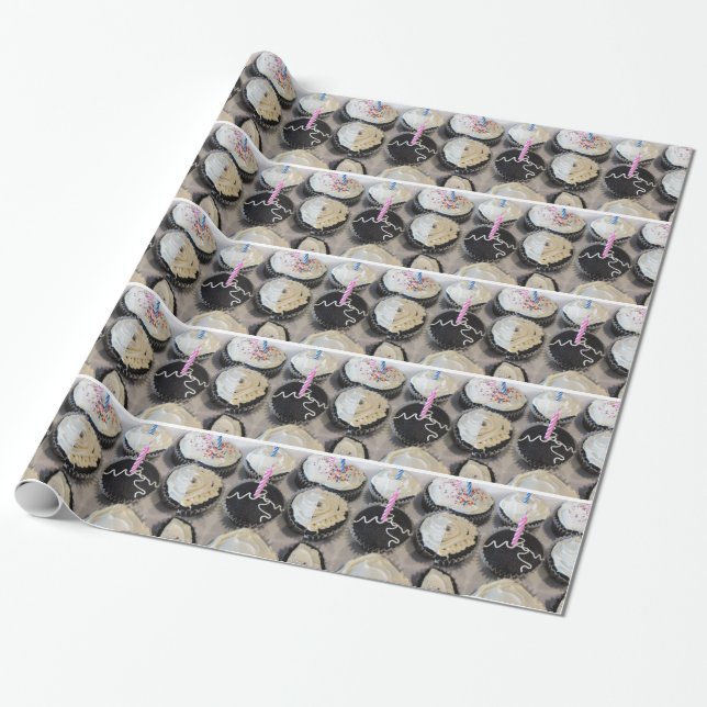 Fancy Cupcakes Wrapping Paper (Unrolled)