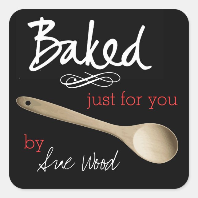 Fancy Custom Black Baked for You Stickers (Front)