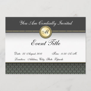Fancy Custom Monogram Formal Invitation