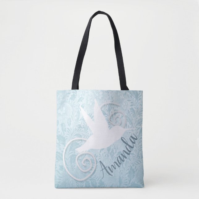 Fancy Cut-Out Hummingbird Tote Bag (Front)