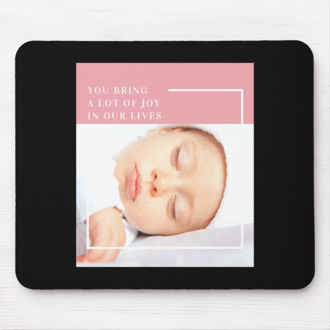 Fancy Cute Baby Photo Nk White Quote  Mouse Mat (Front)