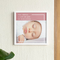 Fancy Cute Baby Photo | Pink & White | Quote