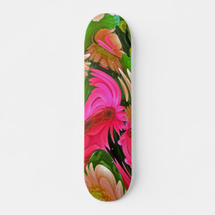 Fancy Daisies Digital Manipulation Skateboard