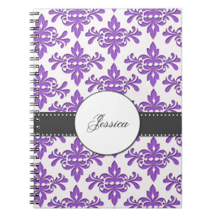 Fancy Damask Monogram Notebook