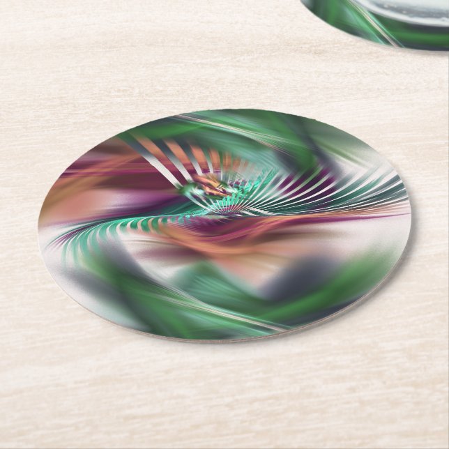 Fancy Dancer Round Paper Coaster (Angled)